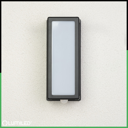 Zahradní nástěnná lampa snímač pohybu E27, obdélníková DOMLO LUMILED