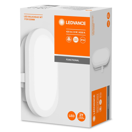 LED nástěnné svítidlo 6W 4000K IP54 hermetické venkovní bílá BULKHEAD LEDVANCE