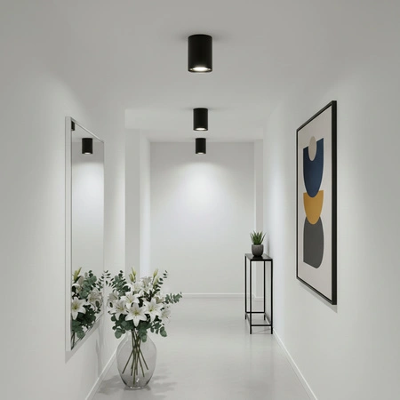 Povrchová montáž HALOGEN Spot Tuba Movable AMAT-L GU10 Round Black-Gold 115mm LUMILED