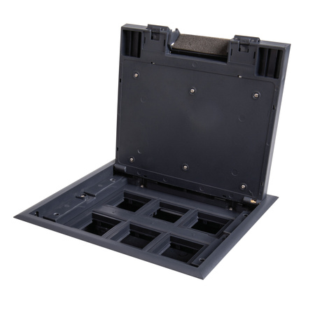 Podlahová krabice pro elektrickou zásuvku čtvercová antracitová BIURO+ Kanlux