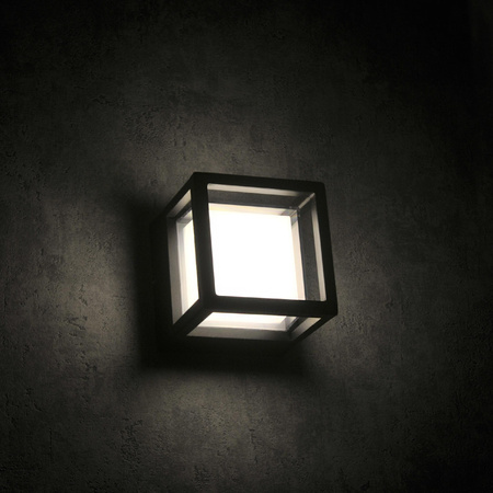 KANSAS LED nástěnná lampa zahradní lampa IP44 12W 4000K černá GOLDLUX (Polux)