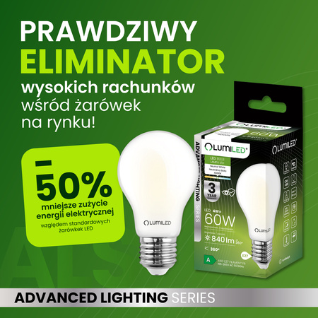 6x LED žárovka E27 A60 4W = 60W 840lm 4000K Neutrální 360° FILAMENTNÍ SVĚTLO
