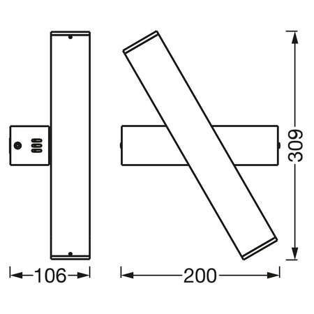Chytré nástěnné svítidlo SMART + WIFI 12W ORBIS WALL CROSS BLACK LEDVANCE
