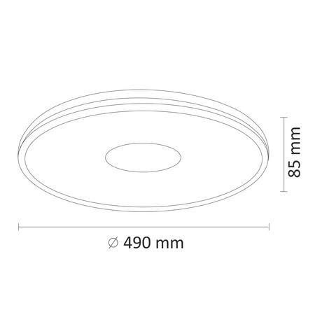 LED stropní svítidlo Leon 36W 2160lm 49cm GOLDLUX (Polux) + dálkový ovladač