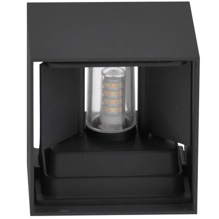 LED fasádní nástěnné svítidlo Black G9 venkovní svítidlo nahoře/dole s nastavitelným úhlem svícení KIOTO GOLDLUX (Polux) + LED žárovka G9 5W 6500K Cold Lumiled