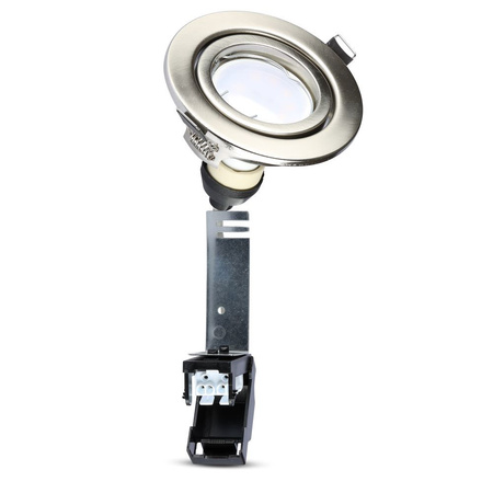 3x Zápustné svítidlo Satin Nickel + GU10 LED žárovka 5W 4000K VT-4444 V-TAC