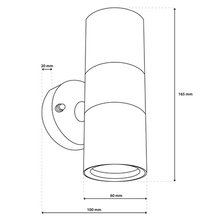 Zahradní nástěnná lampa GU10, IP44 nastavitelné nahoru a dolů Černá INOX LUMILED