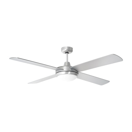 Stropní ventilátor 35W Se světelným zdrojem 2xE27 a RF dálkovým ovládáním 4 ramena Stříbrná 130 cm VT-6054-4 V-TAC