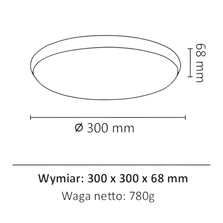 PLAFON LED stropní svítidlo 30cm kulatá 18W 4000K METIS GOLDLUX (Polux)