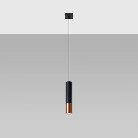 LOOPEZ 1 GU10 Závěsné stropní svítidlo Elegantní černá-měď SOLLUX