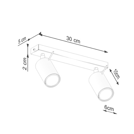 Bodové reflektorové stropní svítidlo Tuba 2x GU10 Olive Ring Bittersweet Shimmer SL.1501 Sollux