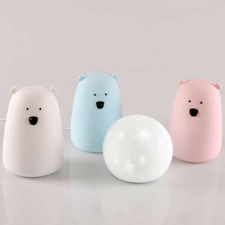 LED RGB dekorativní noční světlo s dobíjecí baterií medvěd modrý GOLDLUX (Polux)