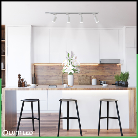 Jednofázový kolejnicový vodič pro kolejnicové reflektory 1.5m, Bílá LUMILED