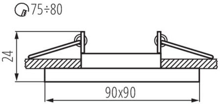 Kruhové podhledové nastavitelné svítidlo GU5.3 GU10 Square Silver Morta Kanlux Spot Luminaire