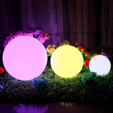Zahradní míč SOLAR LAMPA pro zahradní zemní LED RGB 20cm + dálkové ovládání