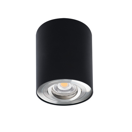 Stropní svítidlo Reflector LED Spot Tuba Halogen GU10 Adjustable Round Black Silver Bord Kanlux