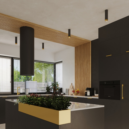 Stropní svítidlo Tuba Spot GU10 Black Gold Nero Bittersweet Shimmer SL pro povrchovou montáž.1410 Sollux