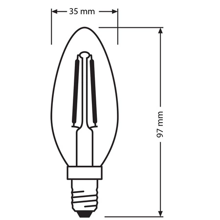 LED žárovka na svíčku E14 B35 5.9 = 60W 806lm 2700K Teplá bílá 360° vlákno PHILIPS Stmívatelné