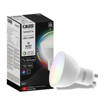 GU10 SMART WiFi LED žárovka 4.9W 345lm RGB + CCT TUYA CALEX