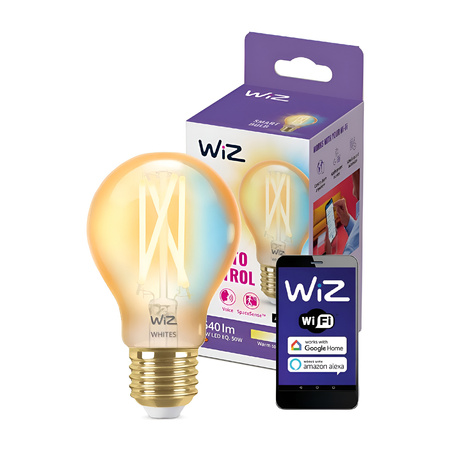 LED žárovka E27 A60 7W = 50W Filament Amber SMART WiFi WiZ