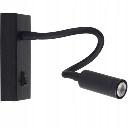 Noční světlo LED pro čtení s povrchovou montáží 3,3 W 145 lm 3000K teplá 30° černá Tonil Kanlux