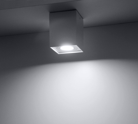 Stropní přisazené svítidlo Hadar Q1 1xGU10. pojízdné. čtvercové. bílé