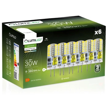 6x LED Žárovka G4 CAPSULE 4W = 30W 380lm LUMILED Neutrální bila 4000K