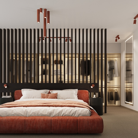 Bodové reflektorové stropní svítidlo Tuba 4x GU10 Ochre Red Carbon Deep Space SL.1640 Sollux