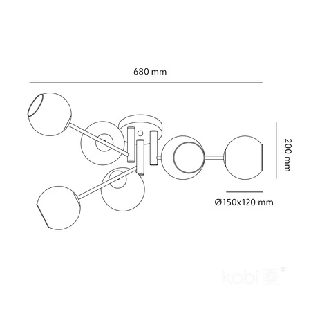 E14 Vícebarevné dekorativní stropní svítidlo Elegance Kobi