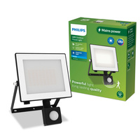Reflektor LED 30W 3200lm 5000K IP65 se senzorem pohybu a soumraku Black Lois Philips
