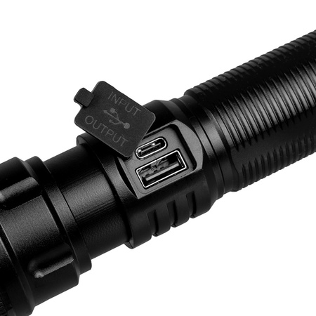 Dobíjecí LED taktická 600lm 10W ruční svítilna Výkonná ZOOM POWERBANK VA0179 VAYOX