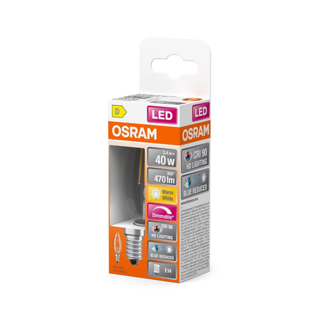 LED žárovka B35 Candle E14 3,4W = 40W 470lm 2700K Warm CRI90 300° Filament Dimmable SUPERSTAR PLUS CLASSIC Osram