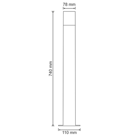 LED zahradní lampa E27 NEW YORK TUBA Tall Graphite GOLDLUX (Polux) 75cm