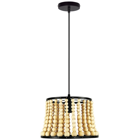 Stropní závěsné svítidlo BRENA 1x E27 převisové černé dřevo GOLDLUX (Polux)