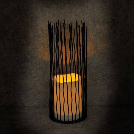 LED zahradní lampa na baterie LED LARTERN NYBORG 35cm IP44 2xAA černý kov GOLDLUX (Polux)