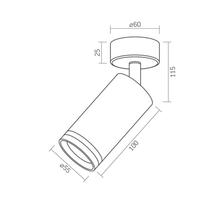 Stropní nástěnné svítidlo Nástěnné svítidlo GU10 černé Videx