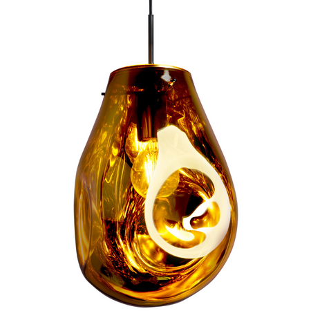 KIMBERLY GOLD skleněné stropní závěsné svítidlo 1x E27 GOLDLUX (Polux)