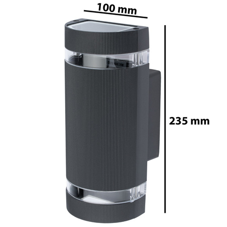 Fasádní nástěnné svítidlo dvojité HANA Round LED 2x GU10 Hliník černá IP54