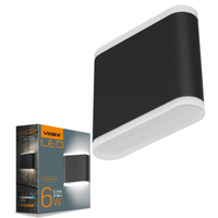 Zahradní nástěnná lampa Venkovní LED fasádní lampa 6W 660lm 2700lm Warm Black EVAN Videx