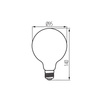 LED žárovka E27 Edison G95 7W = 55W 725lm 2500K Warm Amber XLED Filament Kanlux