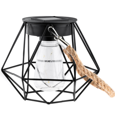 LED solární závěsné svítidlo Venkovní zahradní lucerna 3000K IP44 soumrakový senzor