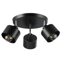 Nástěnná zásuvka pro povrchovou montáž Pohyblivé svítidlo E27 kulaté černé Elza Masterled