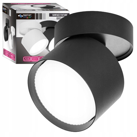 Halogenový reflektorový bodový reflektor GX53 Round Black Apilo Masterled pro povrchovou montáž