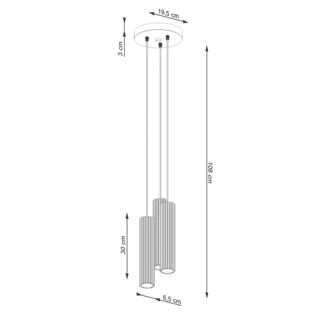 Stropní závěsné svítidlo Tuba Spot 3x GU10 White Carbon Deep Space SL.1538 Sollux