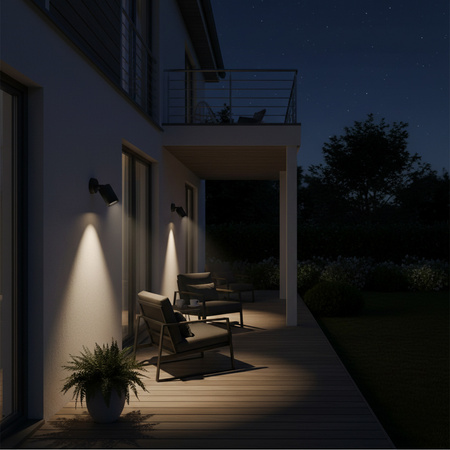 Zahradní nástěnné svítidlo LED bodové svítidlo GU10 OLIMP Movable Black 16cm - GOLDLUX (Polux)