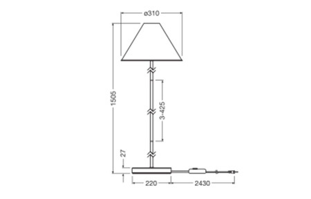 Dekorativní stojací lampa E27 White Dimmable Decor Ledvance