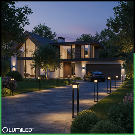 LED 12W 3000K 80cm černá QUERCUS LUMILED venkovní stojanová zahradní lampa