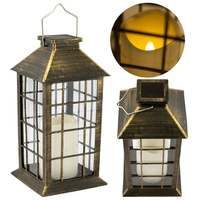 LED solární zahradní lampa. závěsná patina lucerna. 27 cm