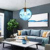 Moderní GLASS BLUE stropní závěsné svítidlo pro LED E27 Sphere