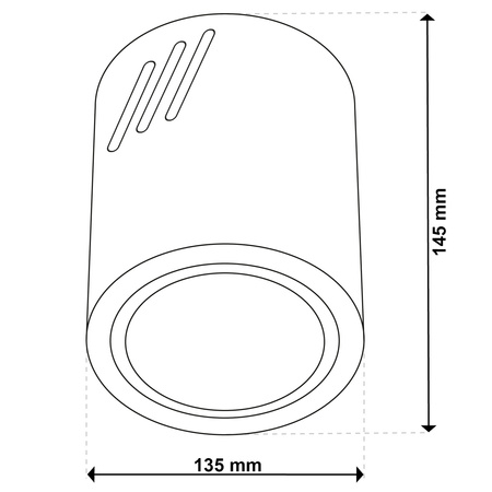 Povrchové svítidlo E27, TUBA SPOT Stálá Kulatá Černá APUS 13 LUMILED